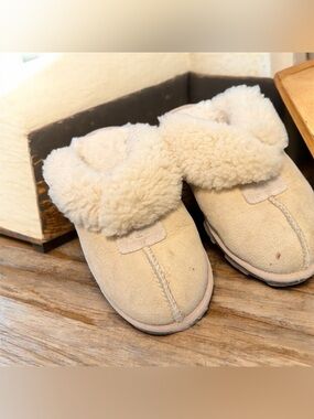 Uggs Shearling Lined Suede Slippers